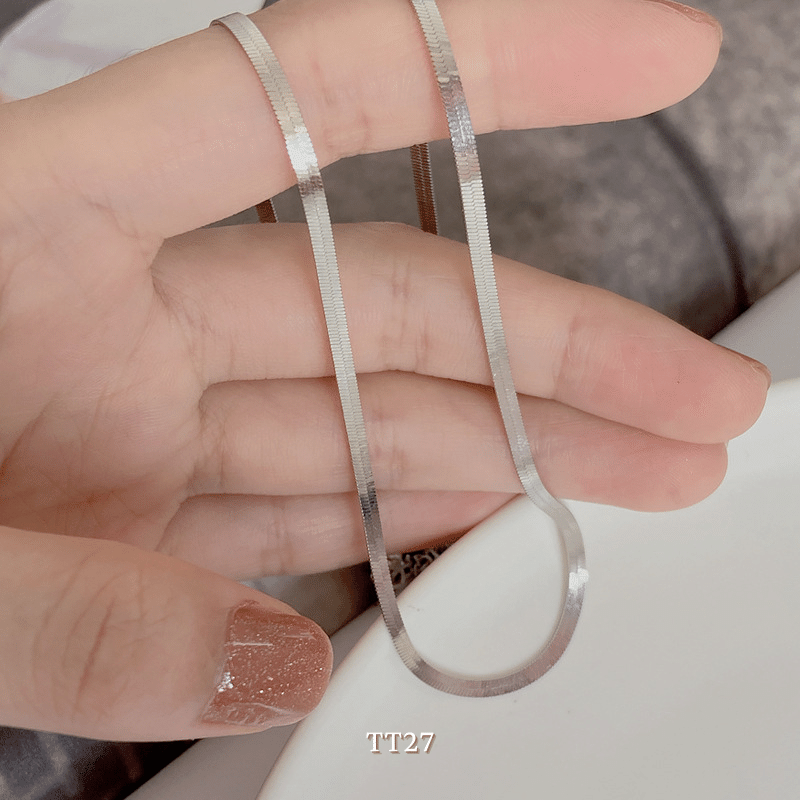Dây chuyền titan bảng lớn dạng basic phụ kiện thời trang unisex TT27