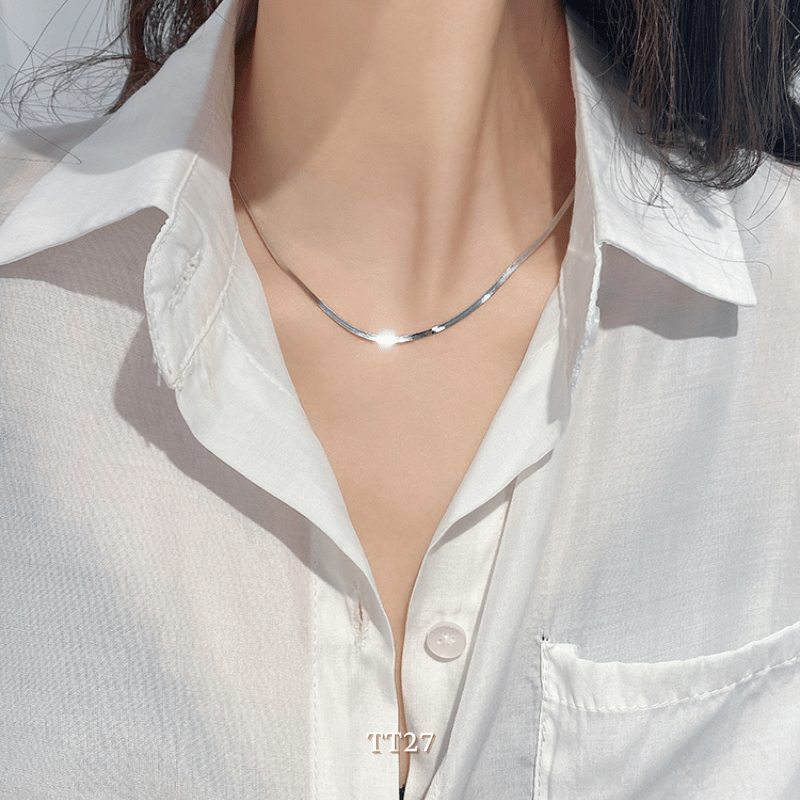 Dây chuyền titan bảng lớn dạng basic phụ kiện thời trang unisex TT27