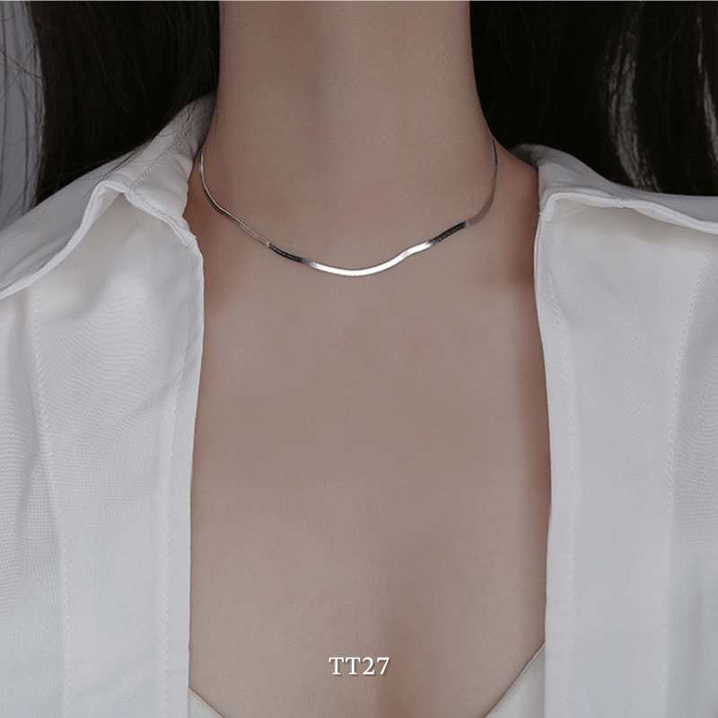 Dây chuyền titan bảng lớn dạng basic phụ kiện thời trang unisex TT27