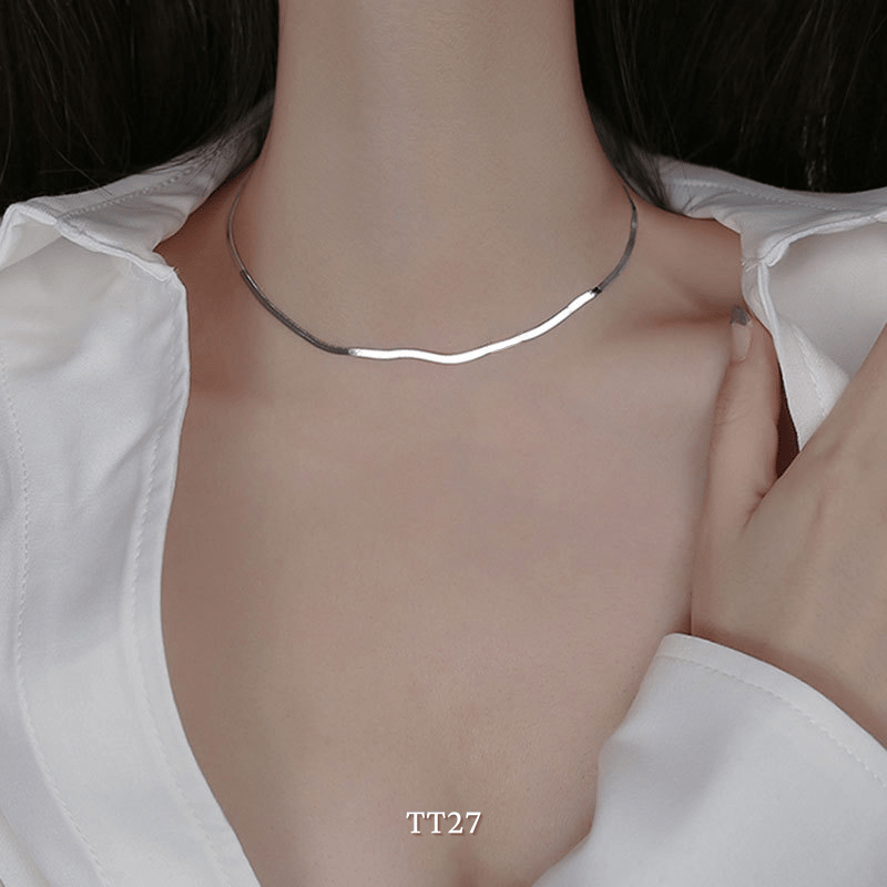 Dây chuyền titan bảng lớn dạng basic phụ kiện thời trang unisex TT27