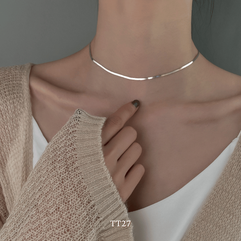 Dây chuyền titan bảng lớn dạng basic phụ kiện thời trang unisex TT27