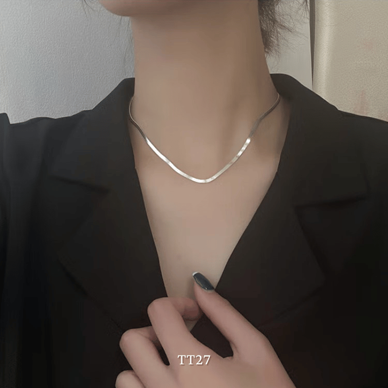 Dây chuyền titan bảng lớn dạng basic phụ kiện thời trang unisex TT27