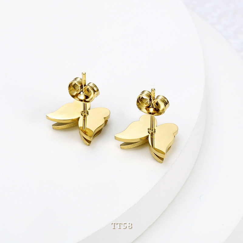 Bông tai mạ vàng nữ hình hồ điệp 2 lớp sang trọng phong cách Hàn Quốc - TT58