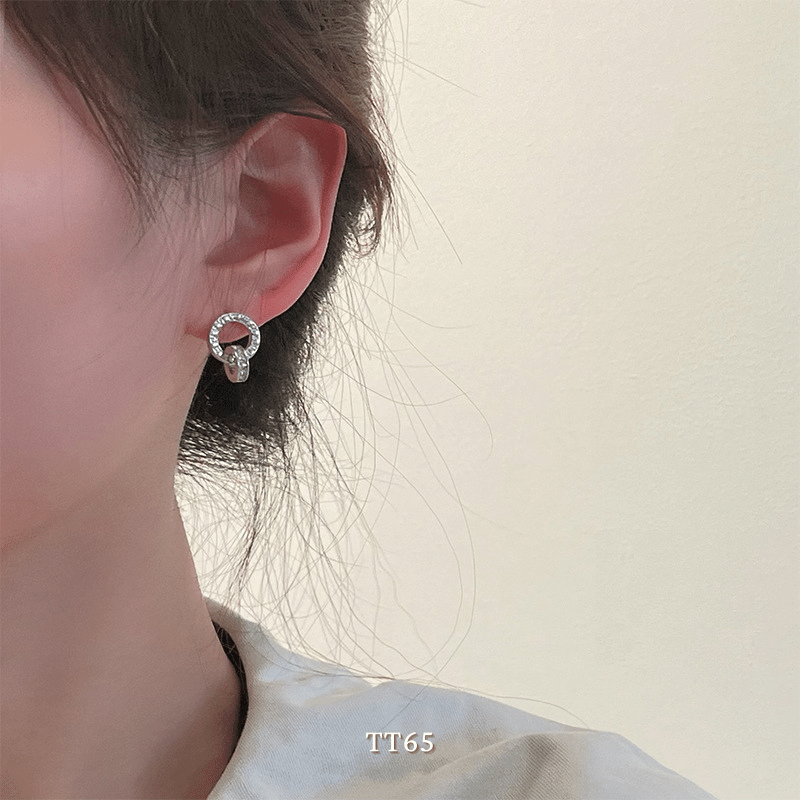 [KHÔNG ĐEN GỈ] Bộ dây chuyền, Vòng tay, Bông tai thép Titan la mã lồng khoen đá cao cấp thời trang - TT31