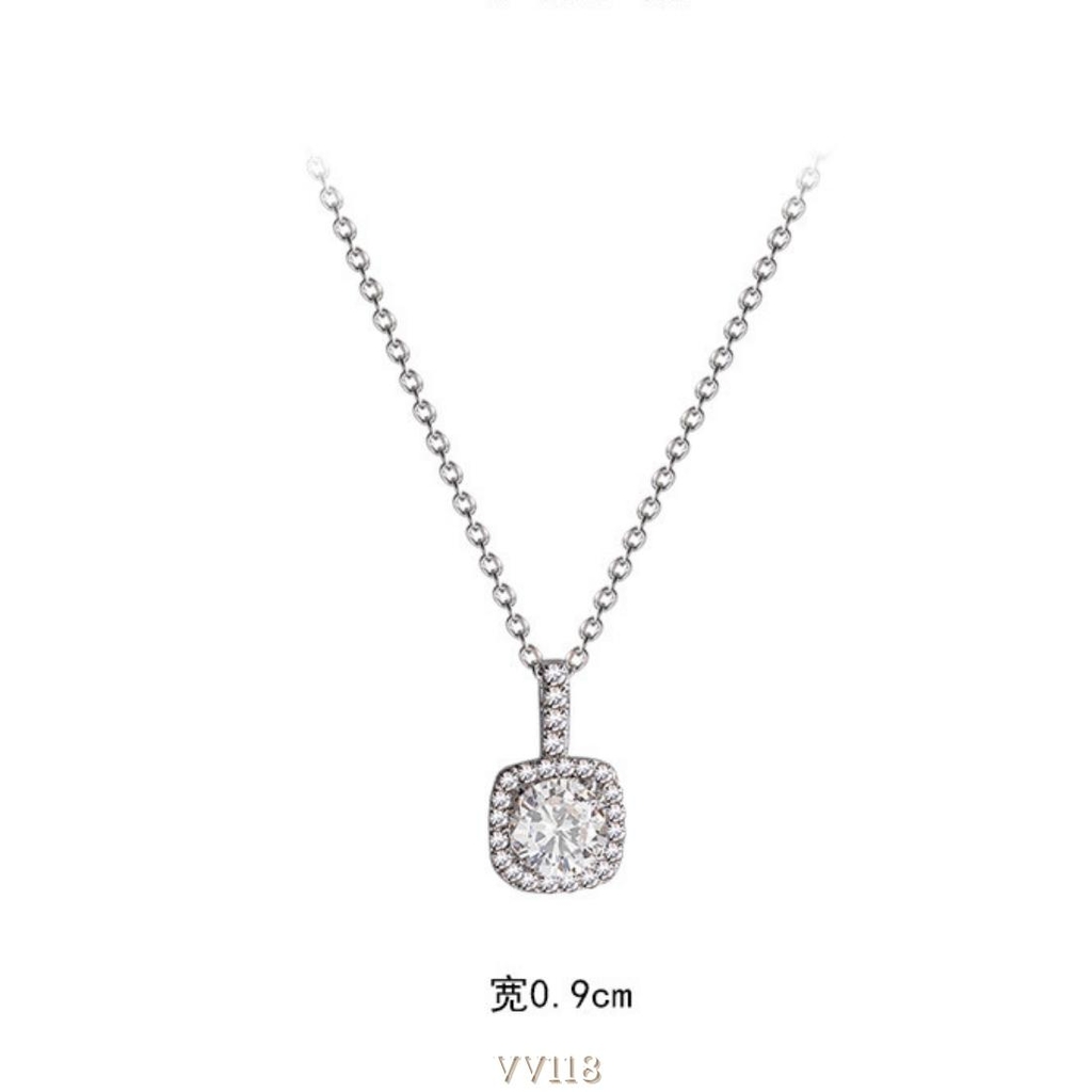 Dây chuyền nữ mặt đá vuông đính đá phong cách đơn giản thời trang VV118