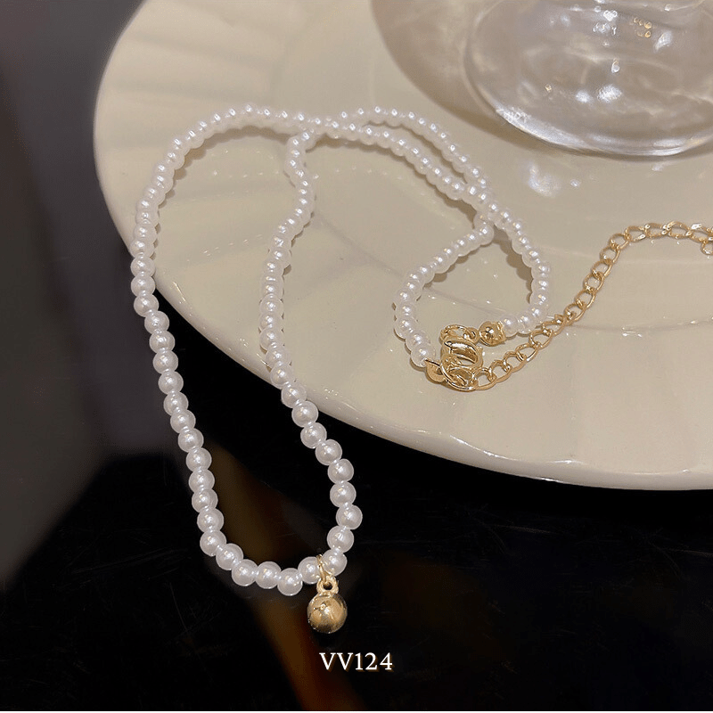 Dây chuyền ngọc trai nhân tạo loại hạt nhỏ phong cách Basic thời trang - VV124