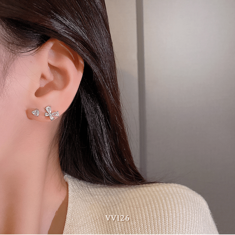 Set Bông tai nữ hình bướm đính đá phụ kiện trang sức xinh đẹp VV126