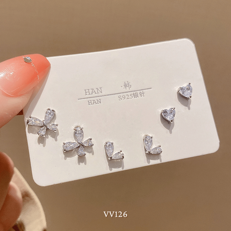 Set Bông tai nữ hình bướm đính đá phụ kiện trang sức xinh đẹp VV126