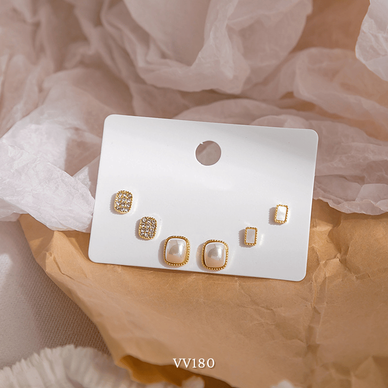 Set bông tai đính đá VV180