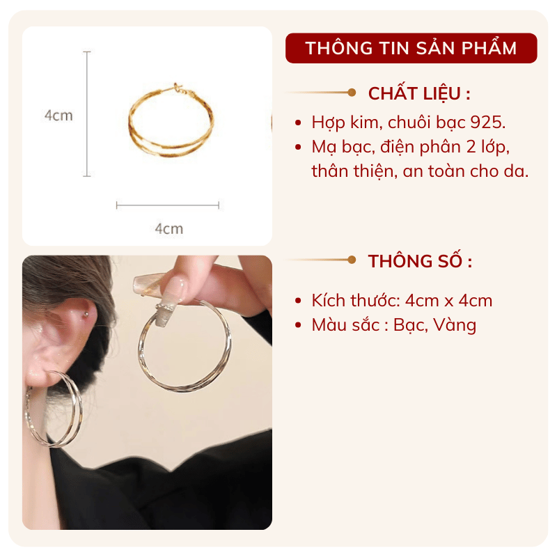Bông tai dạng khoen tròn VV181