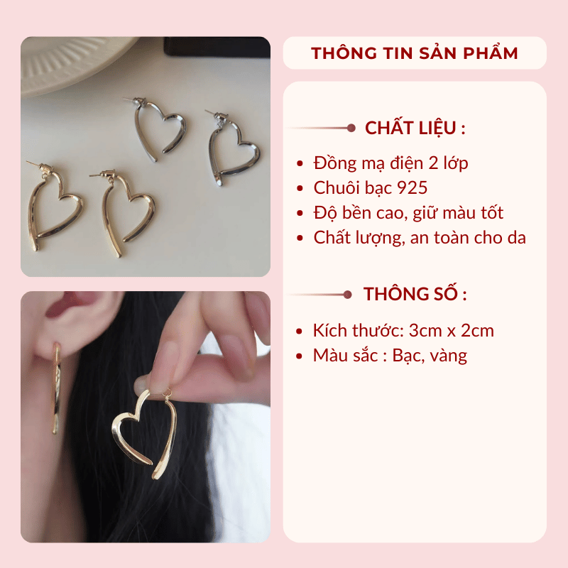 Bông tai hình tim VV184