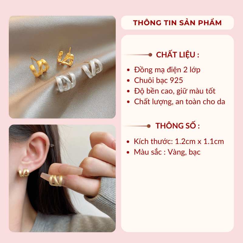 Bông tai chuôi bạc 925 VV177