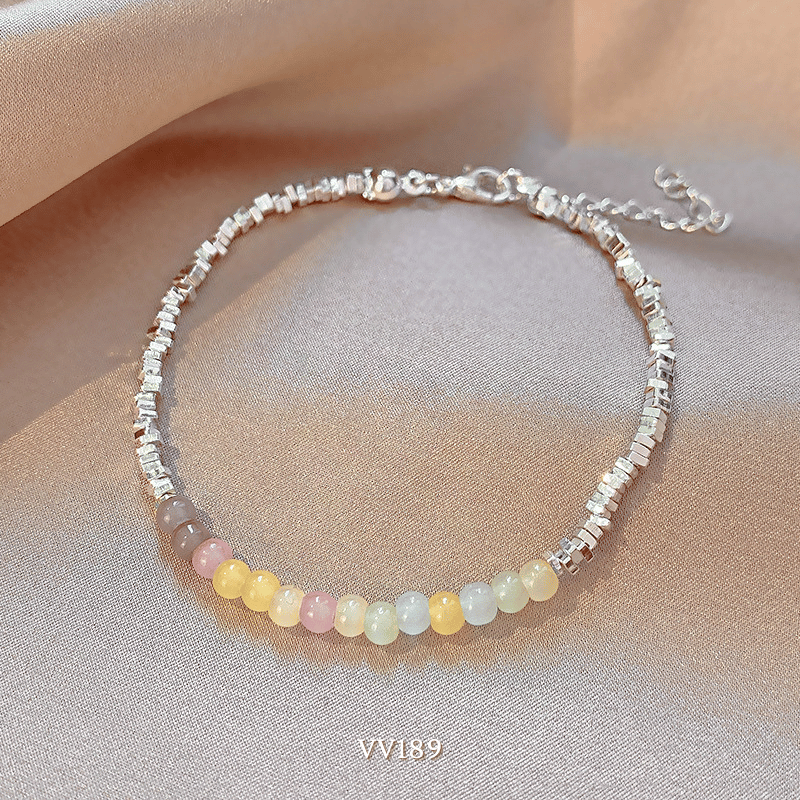 Vòng tay hạt đá nhiều màu VV189