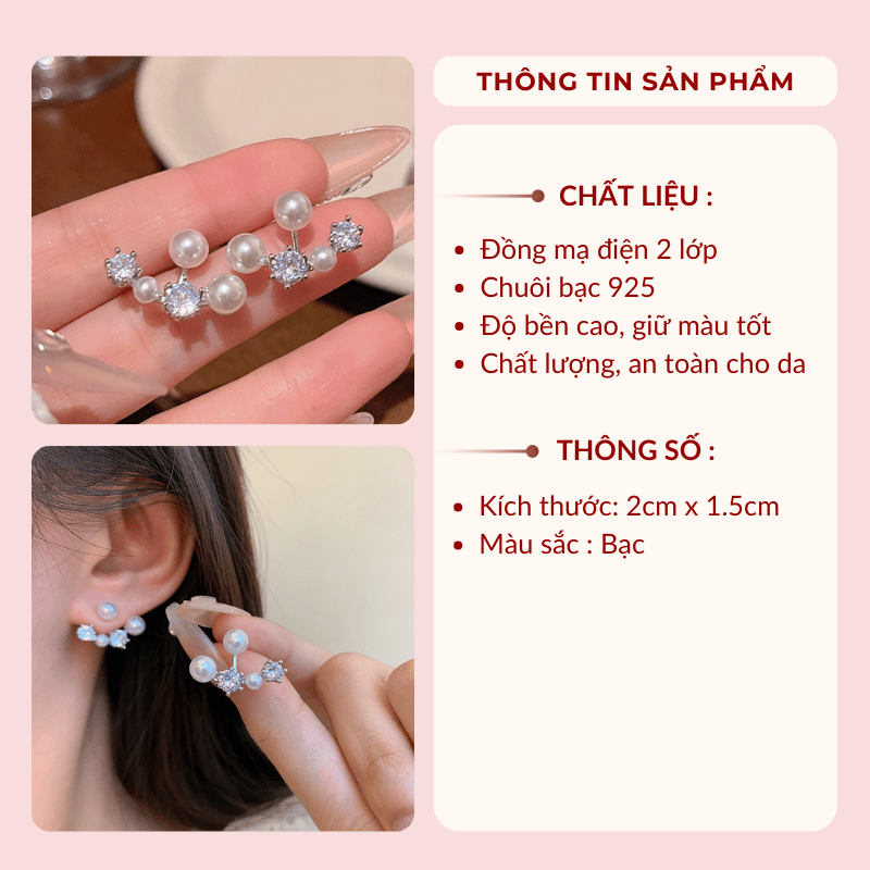 Bông tai ôm vành tai đính đá VV190