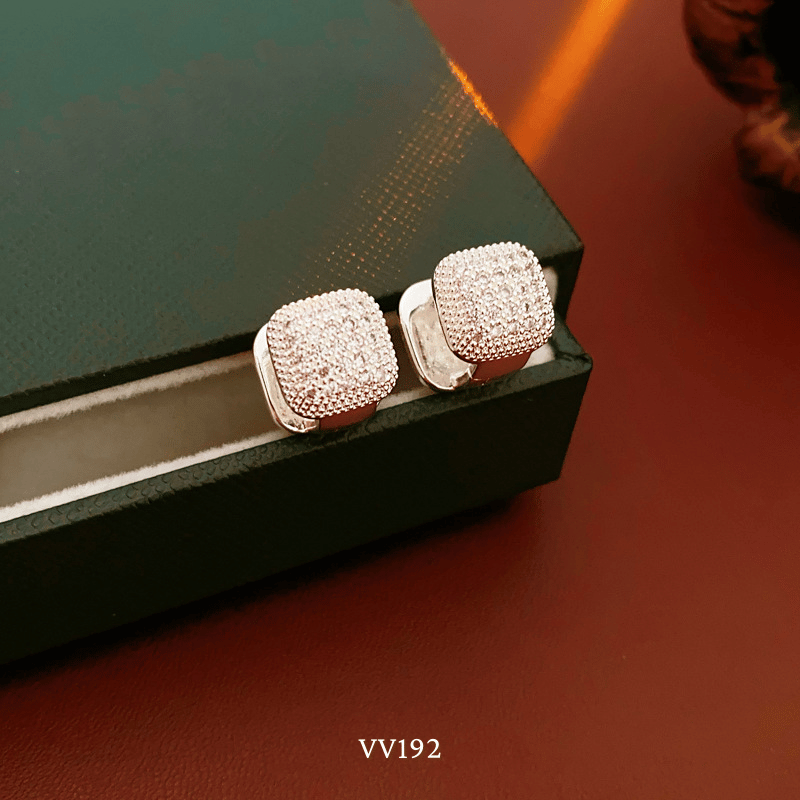 Bông tai vuông đính đá lớn VV192