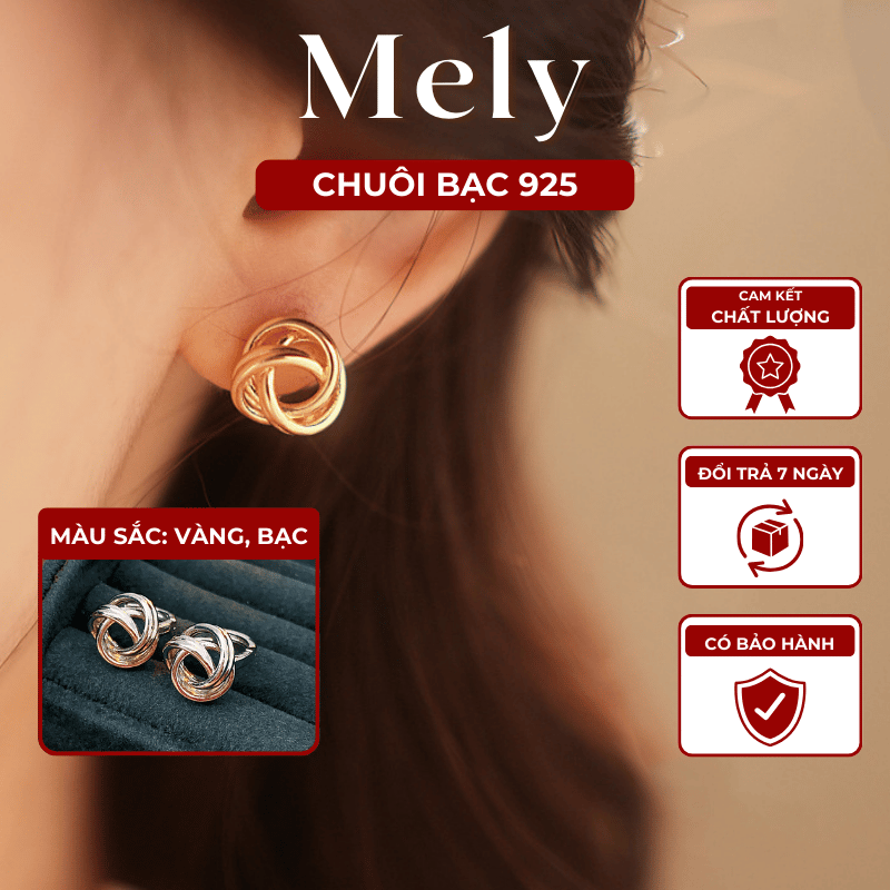 Bông tai xoắn đơn giản VV195