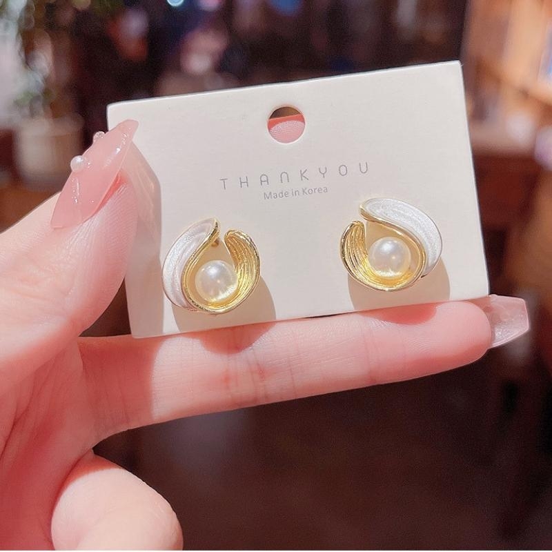 Bông tai hoa nụ trắng chuôi bạc 925 sang trọng phá cách kiểu dáng Hàn Quốc dành cho nữ VV48