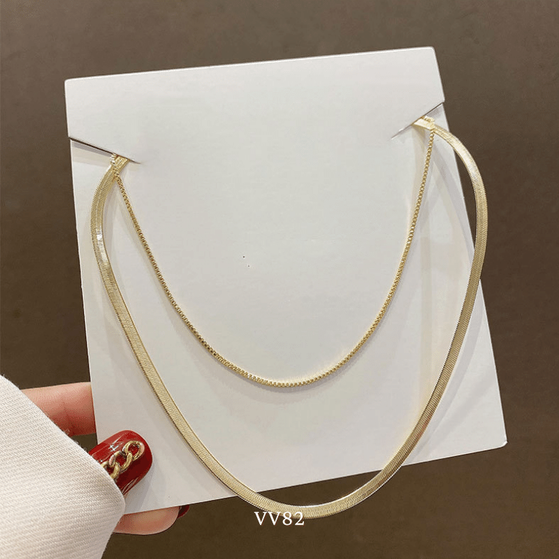 Dây chuyền titan không đen gỉ sợi đôi thời trang nữ tính VV82 (HAI KHÓA CÓ THỂ TÁCH RỜI LÀM 2 SỢI )
