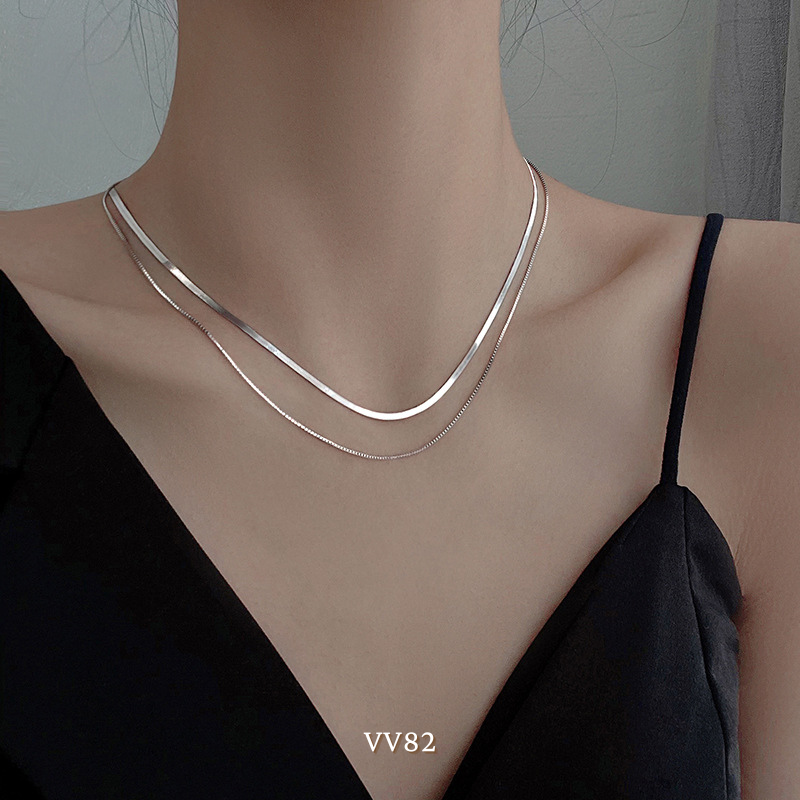 Dây chuyền titan không đen gỉ sợi đôi thời trang nữ tính VV82 (HAI KHÓA CÓ THỂ TÁCH RỜI LÀM 2 SỢI )