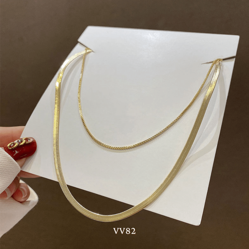 Dây chuyền titan không đen gỉ sợi đôi thời trang nữ tính VV82 (HAI KHÓA CÓ THỂ TÁCH RỜI LÀM 2 SỢI )