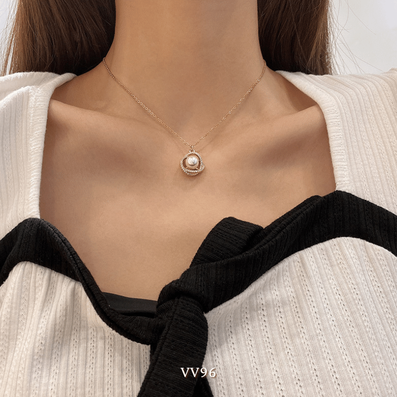 Dây chuyền hạt ngọc trai nhân tạo nữ tính thời trang Mely VV96