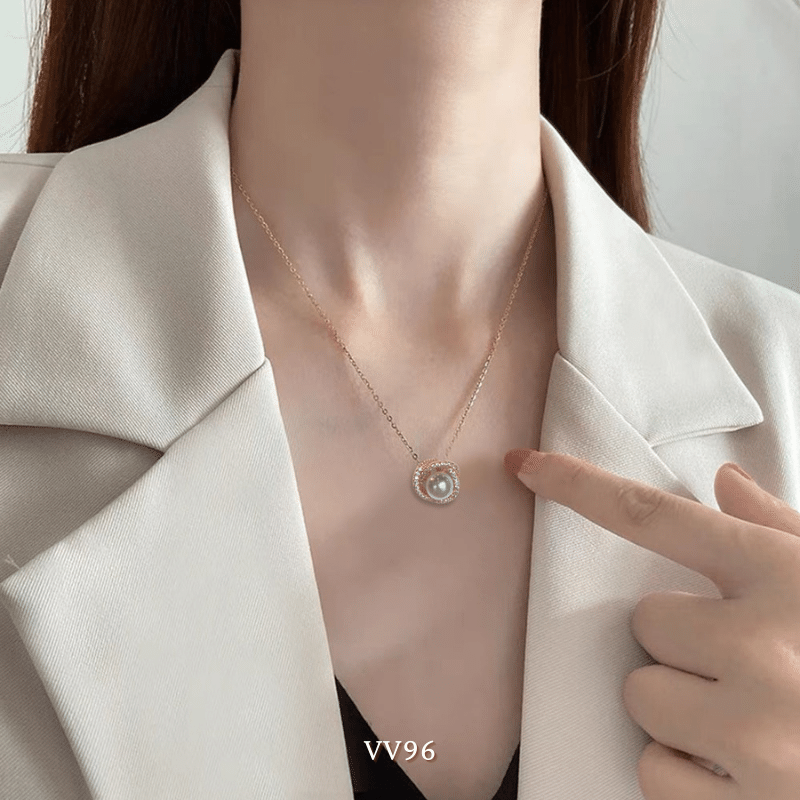 Dây chuyền hạt ngọc trai nhân tạo nữ tính thời trang Mely VV96