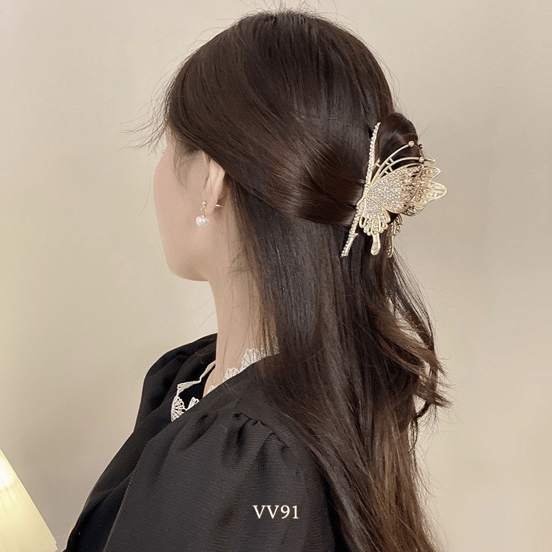 Kẹp tóc bướm đính đá cao cấp sang trọng thời trang Mely VV91