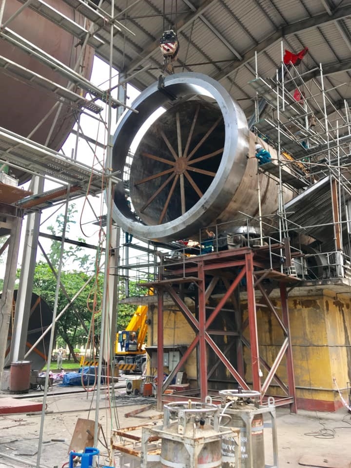  Cung cấp và lắp đặt vỏ lò, vành băng đa cho nhà máy xi măng Vicem Hoàng Thạch