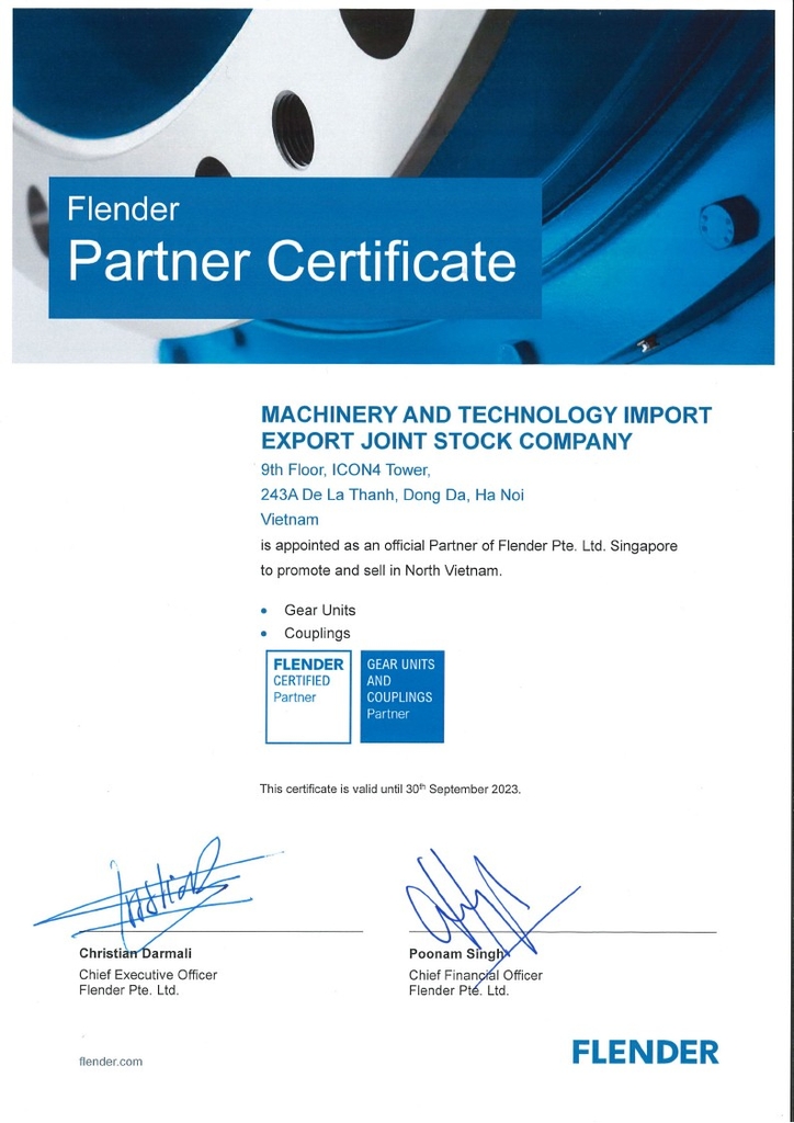  Flender certificate