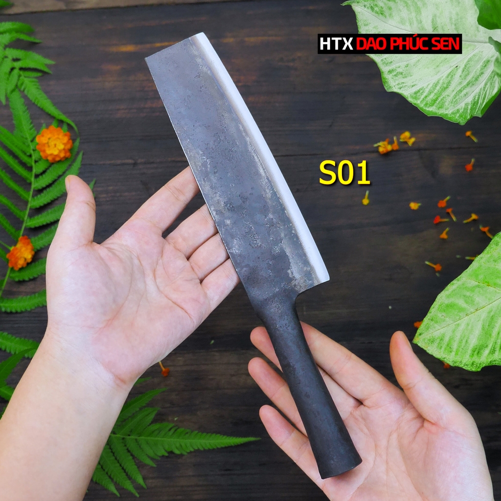 Dao thái sắc bén - Cán sắt - Thép nhíp ô tô - S01