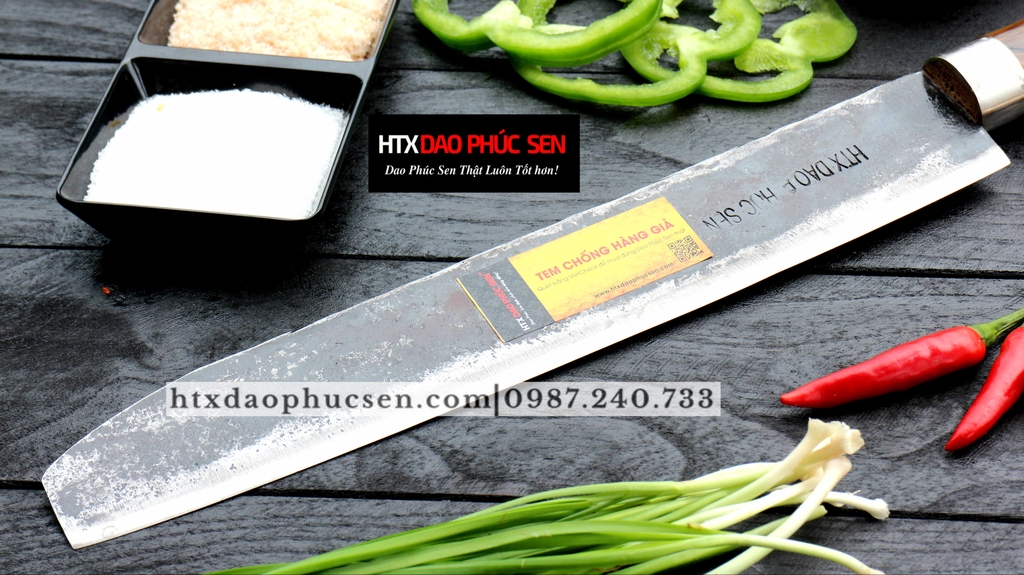 Dao bổ dưa thép nhíp xe cán tự nhiên - GBD01C / DAO VIP - HTX DAO PHÚC SEN