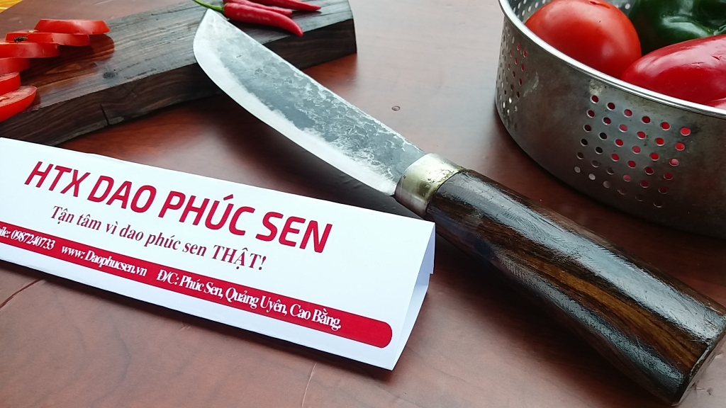 Dao lọc - thái sắc bén - Thép nhíp ô tô - Cán cẩm khâu inox - G15