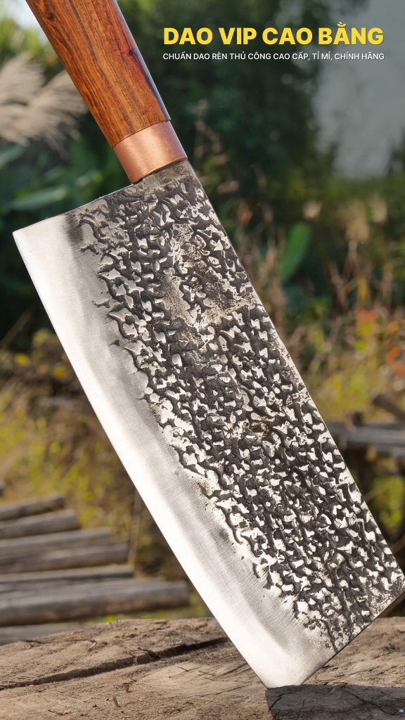 Dao chặt xương sắc bén - Thép nhíp ô tô - Cán cẩm khâu đồng - DCX05DD DAO VIP CAO BẰNG