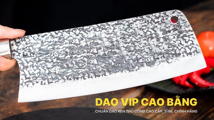 Dao chặt gà sắc bén - Thép nhíp ô tô - Cán mun khâu inox - N09TM DAO VIP CAO BẰNG