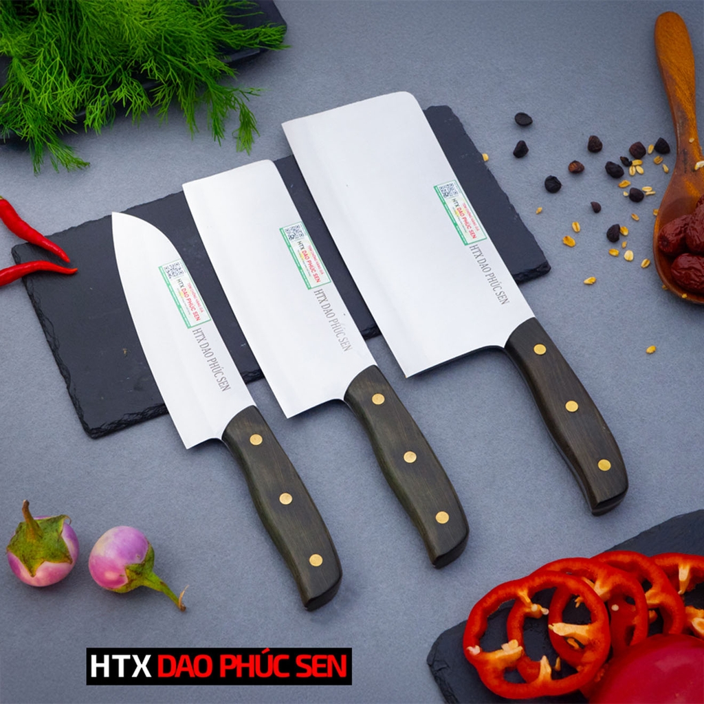 Bộ dao bếp 3 món thép trắng CB89TM đa dụng - Hàng chuẩn của DAO VIP CAO BẰNG