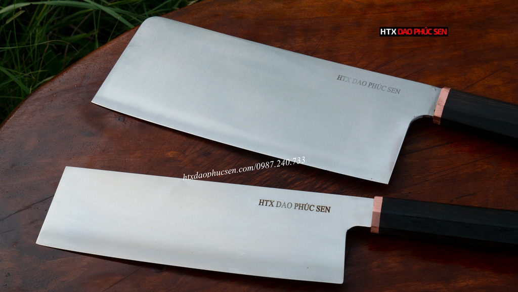 Cặp dao chặt thái thép trắng cao cấp CD15