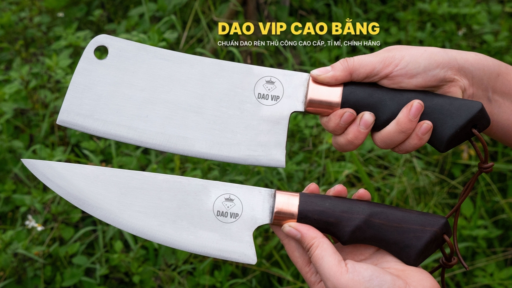 Cặp dao chặt thái thép trắng cao cấp CD16 DAO VIP CAO BẰNG