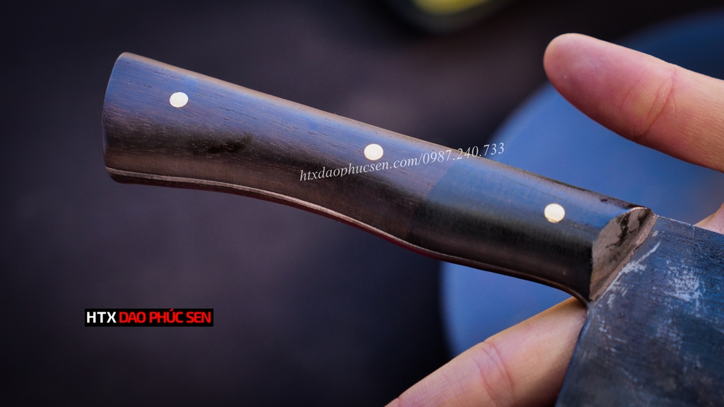 Dao lọc thái thép nhíp xe cán gỗ cẩm GT09A / HTX DAO PHÚC SEN
