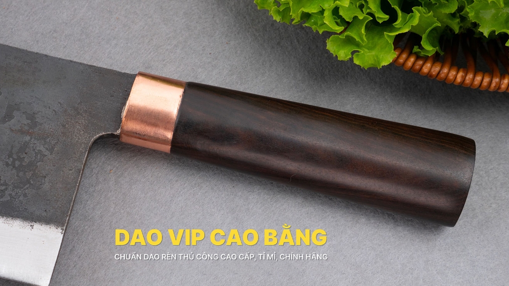 Dao chặt gà thép nhíp cán gỗ mun CG10NMDD DAO VIP CAO BẰNG