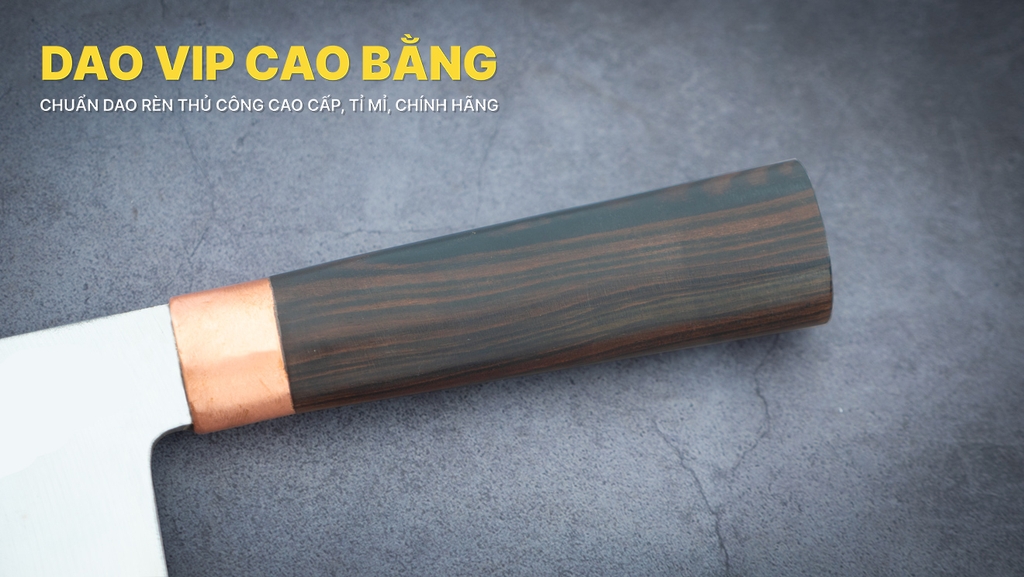 Dao chặt gà cán CG10M thép trắng cao cấp DAO VIP CAO BẰNG