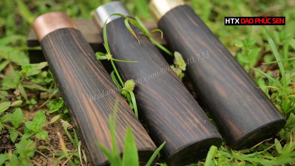 Bộ 3 cán dao bếp gỗ mun cao cấp - 3BM