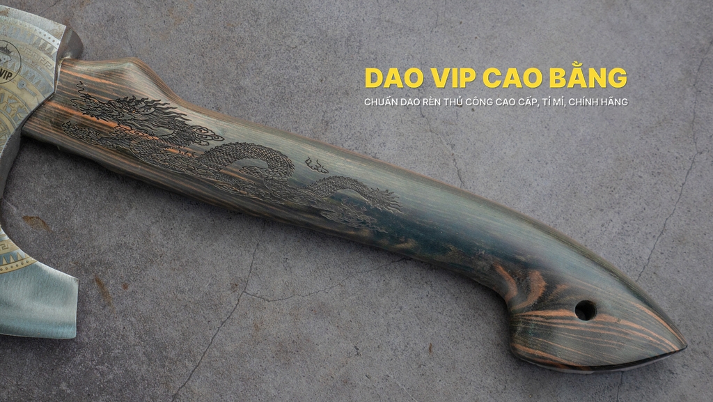 Rìu đi rừng khắc hoa văn R03M chịu lực tốt, HÀNG CHUẨN CỦA DAO VIP CAO BẰNG