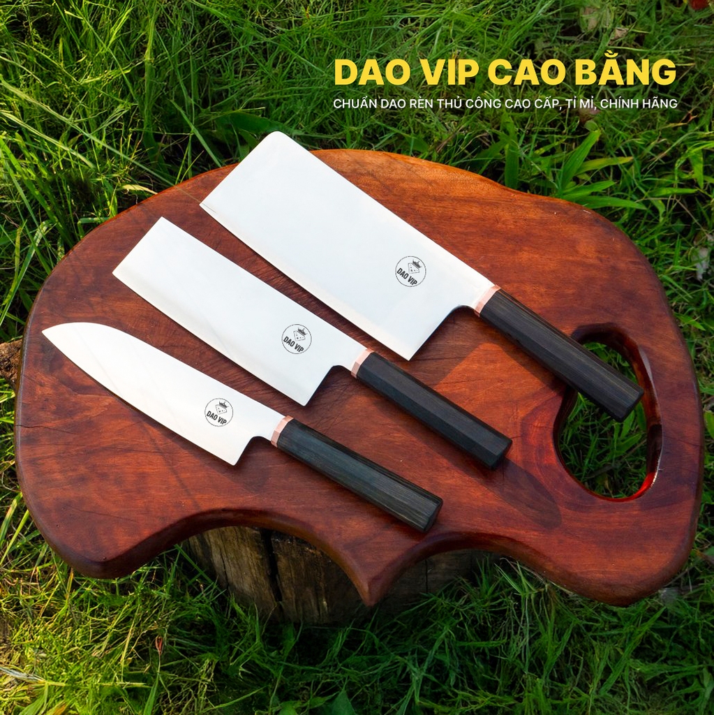 Bộ 3 dao bếp đa năng thép trắng CB89 chất lượng, hàng chuẩn của DAO VIP CAO BẰNG