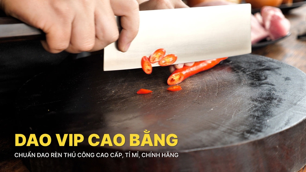 Dao thái thép trắng cao cấp CT10, an toàn, vệ sinh, HÀNG CHUẨN CỦA DAO VIP CAO BẰNG