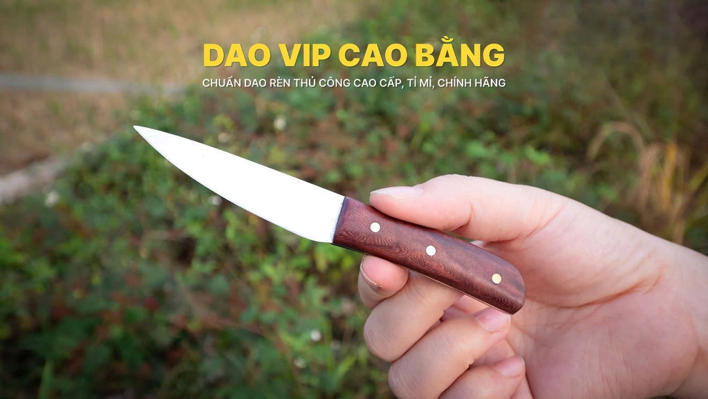 Dao nhỏ thép không gỉ cán gỗ cẩm DNC an toàn, vệ sinh, HÀNG CHUẨN CHÍNH HÃNG CỦA DAO VIP CAO BẰNG