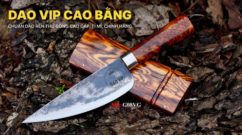 Dao bầu lọc 16 - Thép nhíp ô tô - Cán vỏ gỗ cẩm - G08VG DAO VIP CAO BẰNG