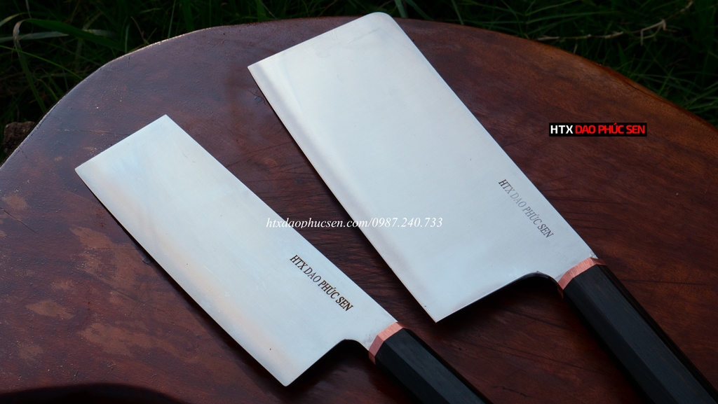 Cặp dao chặt thái thép trắng cao cấp CD15
