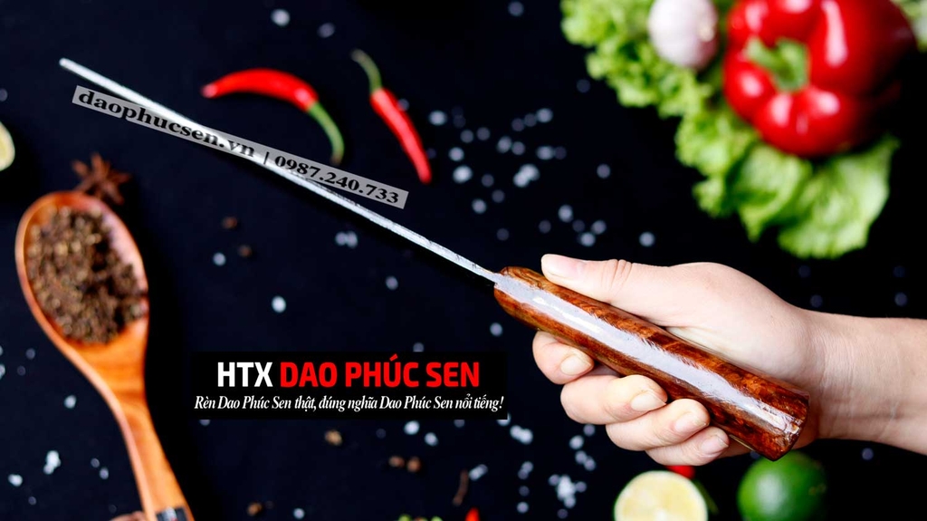 Dao chặt xương sắc bén - Thép nhíp ô tô - Cán ốp nu - G06OND