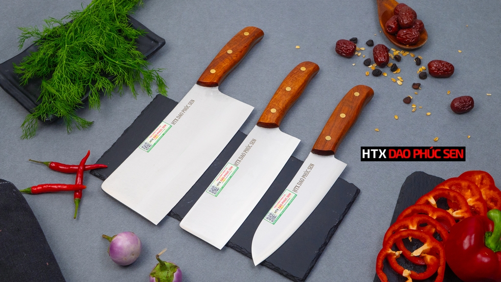 Bộ dao bếp 3 món thép trắng CB89TC