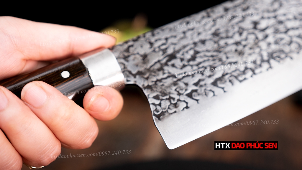 Dao thái lọc sắc bén - Thép nhíp ô tô - Cán mun khâu inox N09ATM sắc bén, bền bỉ, giữ sắc lâu